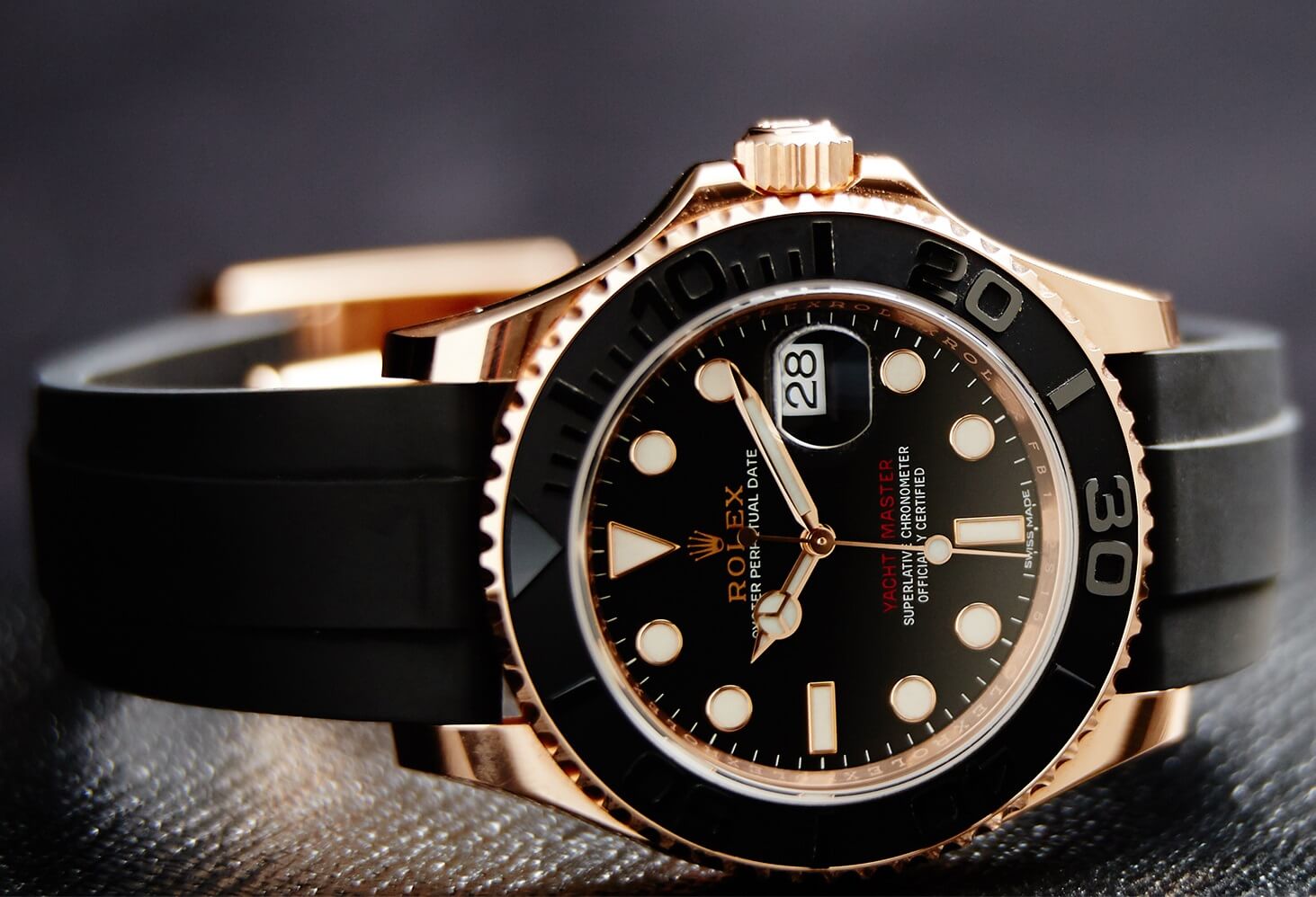 Rolex Everose Replica Yacht-Master 116655 With Oysterflex Bracelet ...